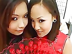 chinese anal lesbian oriental lesbo smokin toys butts giving kiss